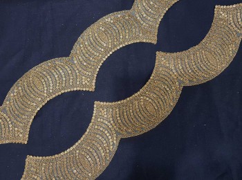 Antique Golden Cutwork Design Sequins and Zari Work Lace Bridal Lace for Dupatta, lehnga etc. Zari Lace